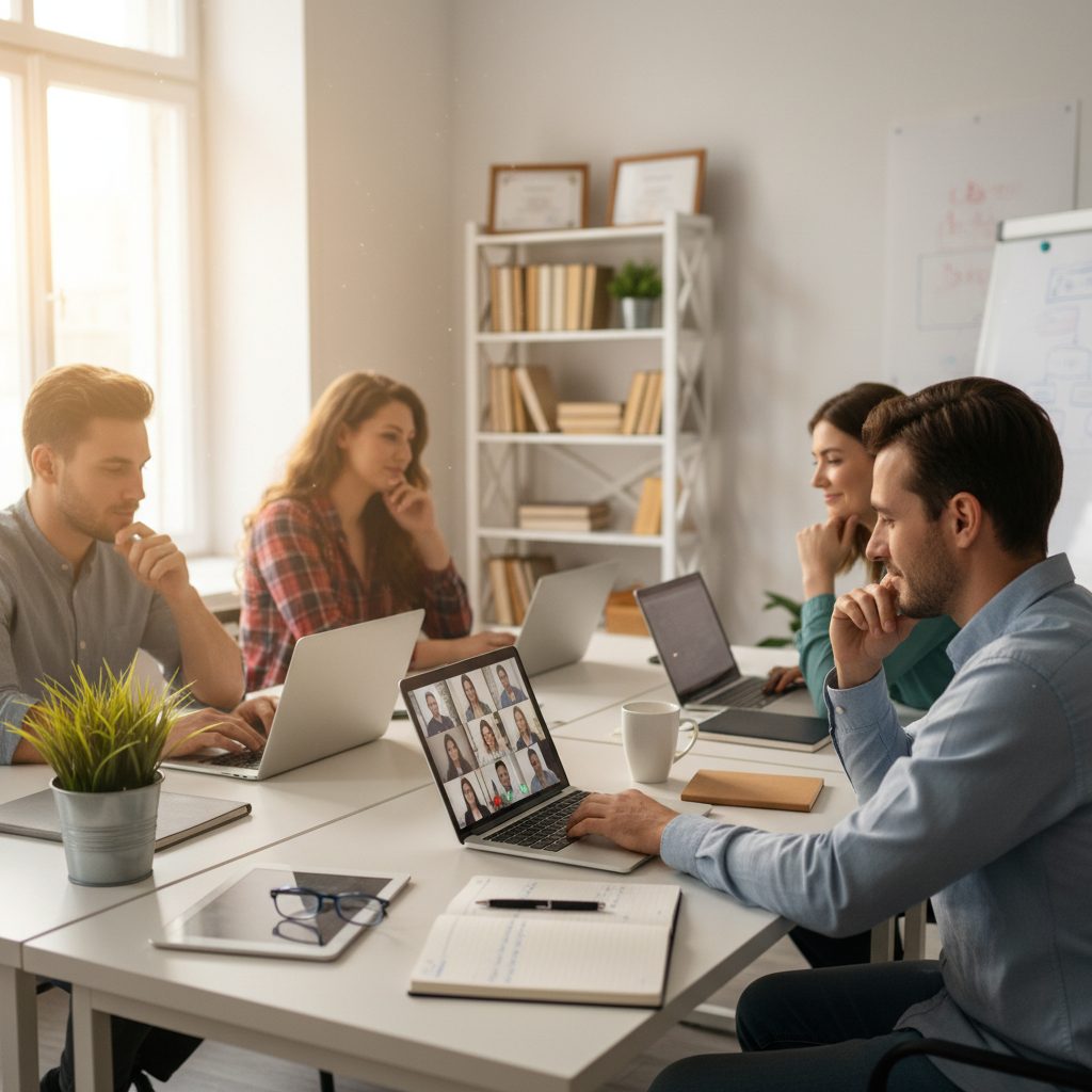 Realistische foto passend bij Online Vormingsmoment begeleiders: alles wat u moet weten voor website